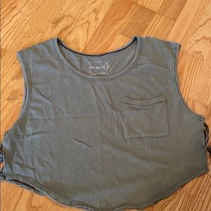 Green Cropped Muscle Tank